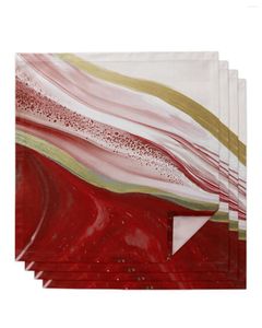 Tafel servet 4 stks rode gradiënt textuur marmering vierkant 50 cm feest bruiloft decoratie doek keuken diner serveer servetten