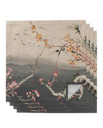 Tafel servet 4 stks lentebloemen Chinees schilderij inkt vierkant 50 cm bruiloft decoratie doek keuken diner serveer servetten