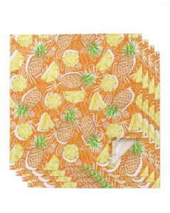 Tafel servet 4 stks zomer tropisch fruit ananas square 50 cm bruiloft decoratie doek keuken diner serveer servetten