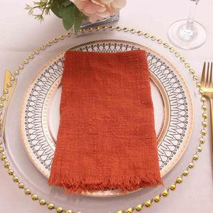 Serviette de table 4 pièces gland gaze coton serviettes en tissu délicat mariage noël décor servant le dîner pour la fête de noël