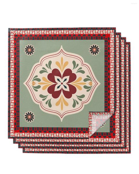 Serviette de table 4 pièces Texture fleur Dahlia symbole carré 50cm fête mariage décoration tissu cuisine dîner service serviettes