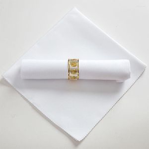Serviette de Table 50x50cm, tissu carré en Satin, mouchoir de poche pour mariage, anniversaire, fête à domicile, El or blanc