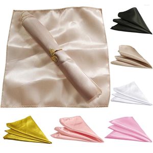 Table Notte 5pcs Satin carré rose blanc pour le dîner de mariage Dîner cocktail Handkerchief el