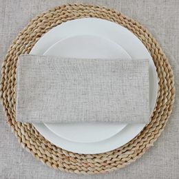 Servilleta de mesa 6 uds servilletas de lino de algodón restaurante cena de boda tela de color sólido mezcla de lino cocina casera clásica personalizada