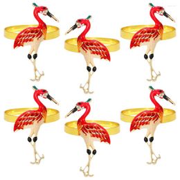 Tafel servet 6 stks flamingo ringen decoratieve gespen metaal Hawaiian Party Decors