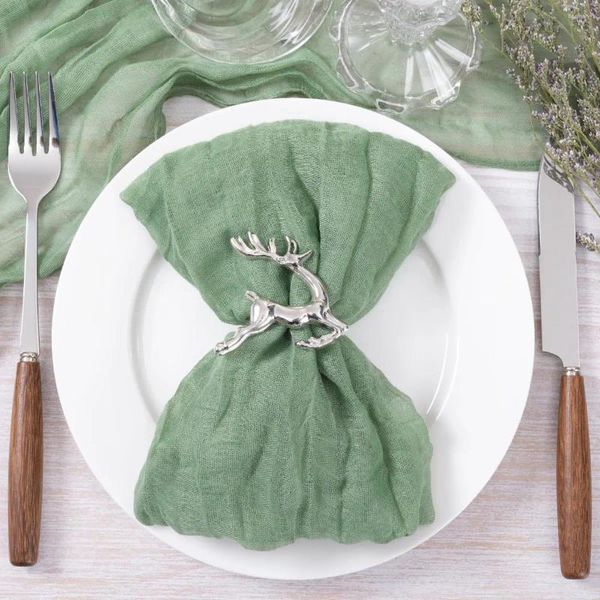 Table Noisette 6pcs Napkins 50 50cm Dîner de coton Dîner serviette lavable Gauze Gauze pour une fête de mariage rustique décor de douche de bébé