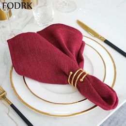 Serviette de table 6 pièces serviettes de service lin pays décoration de mariage tissu porte-nappe mouchoir serviettes artisanat vin rouge dîner 231202