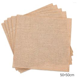 Tableau de table 6pcs jute en gros en gros réutilisable Tenon de thé de mariage décor de Noël Retro Burrs