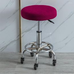 Serviette de table tabouret de bar couverture chaise ronde pour bureau élastique Anti-sale siège couleur unie protecteur décor à la maison