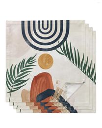 Serviette de Table Boho moderne géométrique Abstraction, ensemble de serviettes en tissu, torchons de cuisine, tapis Design, décor de mariage