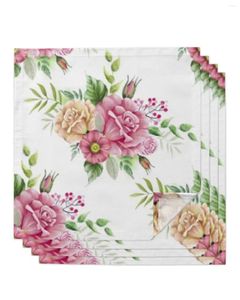 Tafel servet boeketten met bloemen rozen vierkante servetten voor feest bruiloft decor theedoekje handdoek zacht keukendiner