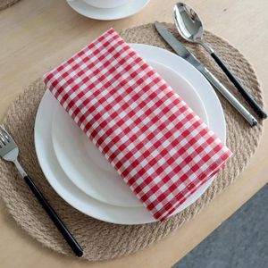 Table serviette peigned coton tissu gien Vérifier en tissu polyvalent serviette à thé de mariage Absorbant de cuisine douce de cuisine douce accessoires