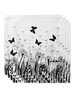 Tafel servet paardenbloem gras vlinder vierkante servetten voor feest bruiloft decor thee handdoek zacht keukendiner