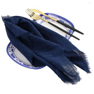 Servilleta de mesa Servilletas de tela vintage de color azul oscuro, tela de gasa de algodón suave, paños de cocina duraderos para decoración de boda, Pascua y Ramadán