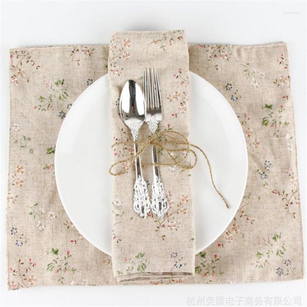 Serviette de table Tapis de salle à manger Tissu imprimé Napperon en lin Chaleur Kids Country Style Sets de table