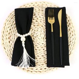 Tafelservet Dinerservetten Zwarte kleur Doek Katoen voor E-lunch Restaurant Bruiloften Evenement en feesten