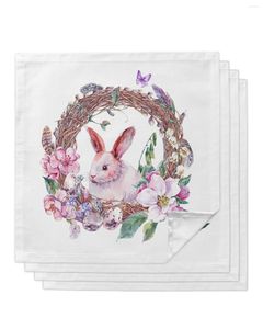 Serviette de table Pâques printemps aquarelle fleurs ensemble fête de mariage tissu Festival décor serviettes