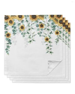 Tafel servet eucalyptus bladeren zonnebloemplanten servetten doek set keuken diner thee handdoeken ontwerpmat bruiloft decor
