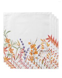 Serviette de table ferme automne plante fleur sauvage baie pour la fête de mariage napperon imprimé torchons cuisine salle à manger