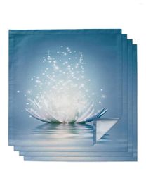 Serviette de table fleur abstraite Lotus bleu 4/6/8 pièces tissu décor dîner serviette pour cuisine assiettes tapis décoration de fête de mariage