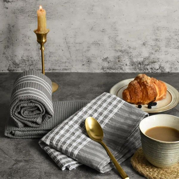 Serviette de Table en coton gaufré El français, napperon, décoration de Restaurant, accessoires de cuisine, serviette pour hommes 45x60cmc