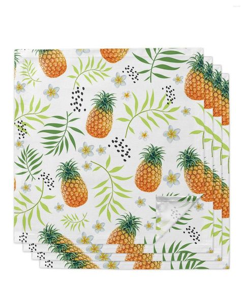 Serviette de Table fruits ananas plante verte Plumeria 4/6/8 pièces cuisine 50x50cm serviettes plats de service produits textiles pour la maison
