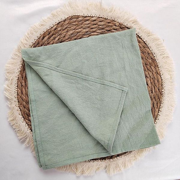 Serviette de Table en tissu vert, ensemble de 10 serviettes en tissu de coton, torchons de cuisine, pour décoration de mariage à la ferme
