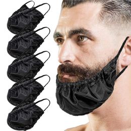 Serviette de Table Couverture de Barbe pour Homme Noir Poche Résistante à l'Huile et aux Taches 2pcs