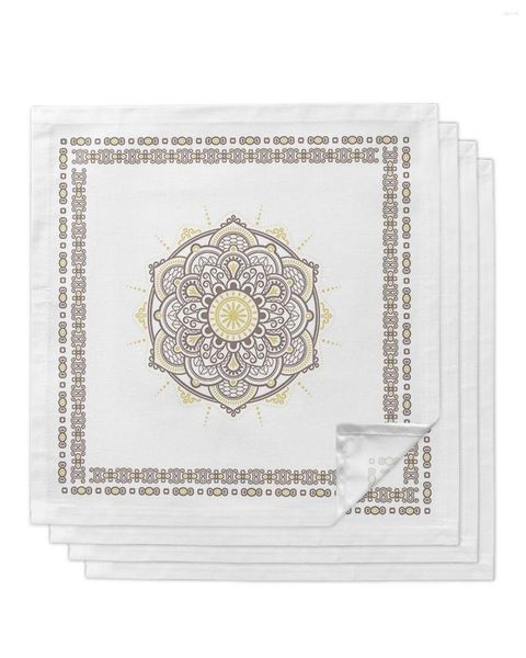 Serviette de table marocaine Mandala fleur blanc 4/6/8 pièces tissu décor dîner serviette pour cuisine assiettes tapis décoration de fête de mariage