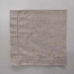 Serviette de Table N066-20, 10 pièces, couleur lin naturel, 20 pouces, en Polyester, cousue à la Machine, serviettes en tissu