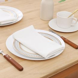 Table serviette serviette 6pc Polyester blanc coton Restaurant en gros des serveurs carrés de thé à la maison Dîner à la main