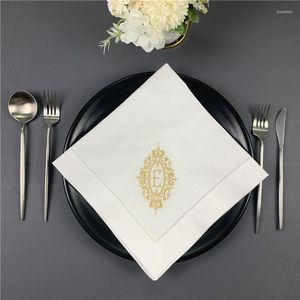 Tafel servetten servetten gemonogrammeerd diner wit linnen hemsteek 20 