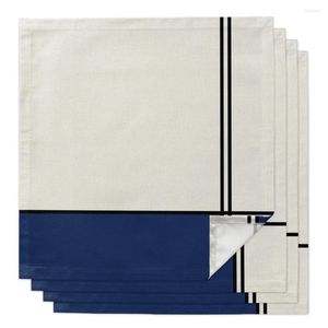 Serviette de table bleu marine abstrait géométrique Art serviettes en tissu cuisine dîner torchons Design tapis décorations de mariage