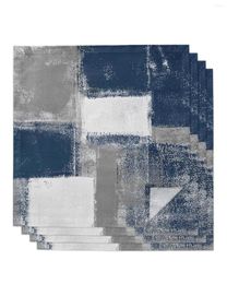 Tafel servet olieverfschildering abstract geometrisch blauw 4/6/8 stcs keuken 50x50cm servetten serveergerechten thuis textielproducten