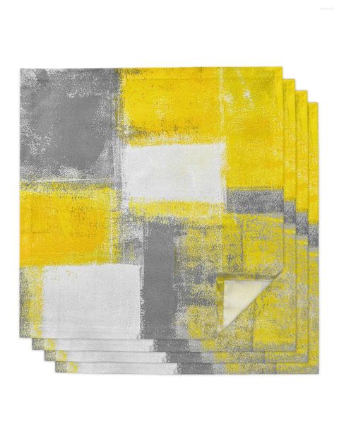 Tovagliolo da tavola dipinto ad olio astratto geometrico giallo 4/6/8 pezzi cucina 50x50 cm tovaglioli piatti da portata prodotti tessili per la casa