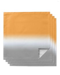 Tafel servet oranje wit grijze gradiënt 4/6/8 stks doek decor diner handdoek voor keukenplaten mat bruiloft feestdecoratie