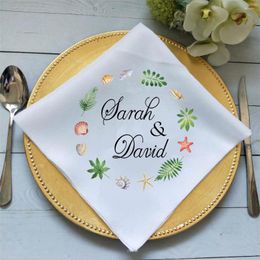 Tafel servet gepersonaliseerde strand bruilofts servetten aangepast logo geprinte el restaurant cadeau bruid bruidegom dalen