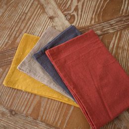 Serviette de table uni coton lavé tapis nordique dessus café thé serviettes en papier découpage tissu