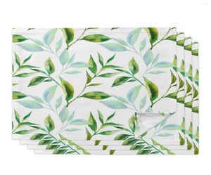 Table Noisette Plant Green Leaf Napkins en tissu Set Mouchier Dîner pour le banquet de mariage Décoration 4576572