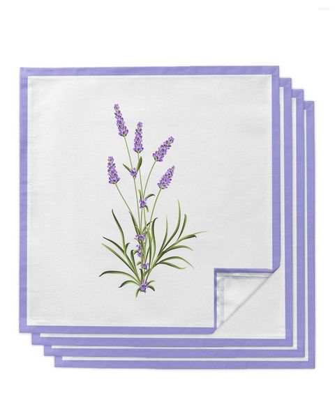 Serviette de table violet fleur lavande Romance serviettes ensemble de tissu mouchoir dîner pour la décoration de fête de Banquet de mariage