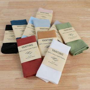 Table Napkin Set Of 12 30x45cm Table Cloth Napkins Cotton Durable Fabric Reusable Uniform Color For Kitchen Dining Easter Wedding Decoration 230517