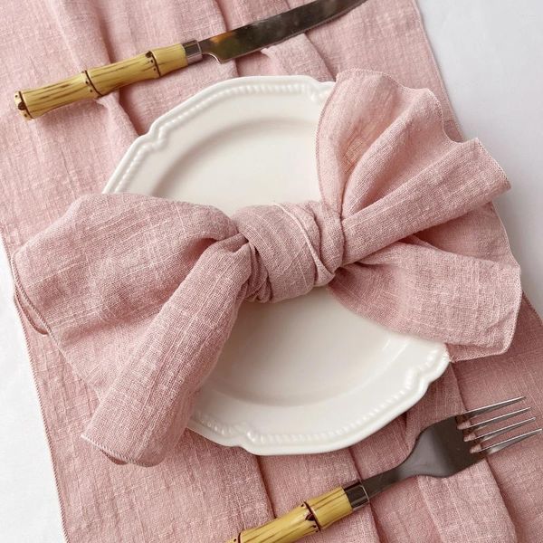 Ensemble de serviettes de Table en tissu de coton, 30x30cm, en gaze, pour décoration de mariage, usage quotidien, torchon de thé, Village de noël