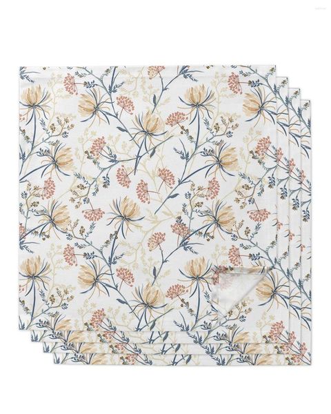 Serviette de Table Neige Lotus Branches Feuilles Fleur Plante Serviettes Ensemble De Tissu Mouchoir Dîner Pour La Décoration De Fête De Banquet De Mariage