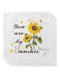 Serviette de table tournesol papillon blanc 4/6/8 pièces serviettes Restaurant dîner mariage Banquet décor tissu fournitures fête décoration