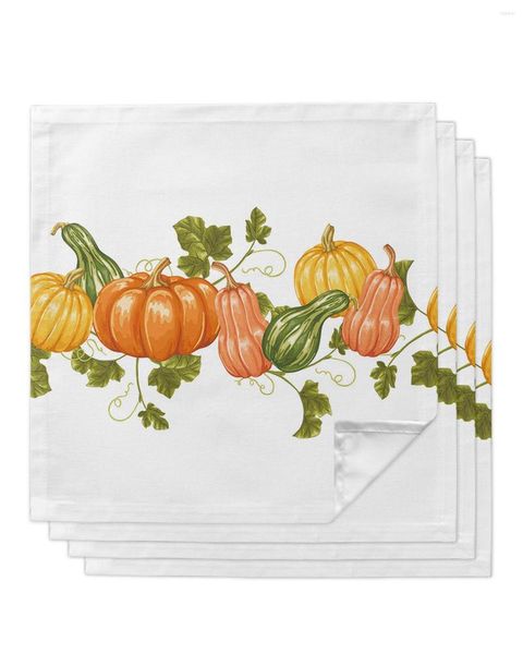 Servilleta de mesa Acción de Gracias Otoño Calabaza Verduras Servilletas Set Festival de Navidad Hogar Boda Fiesta Cena Paño