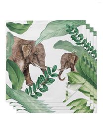 Serviette de table plantes tropicales afrique éléphant 4/6/8 pièces tissu décor dîner serviette pour cuisine assiettes tapis décoration de fête de mariage