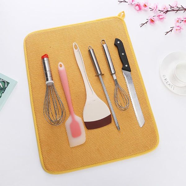 Serviette de table Ultrafine Fibre Tapis Absorbant Dessus De Cuisine Vaisselle Tasse Plat Drain Pad Séchage Anti Brûlure Thé