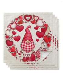 Tafel servet valentijnsdag kabouter love krans servetten doek set keuken diner thee handdoeken ontwerpmat bruiloft decor