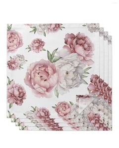 Tafel servet vintage bloemen roze pioen wit servetten stoffen set theedoeken verjaardag bruiloft feest decoratie