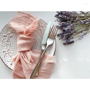 Serviette de Table en coton, 43cm, sur mesure, pour mariage, rose poussiéreux, vert, bleu ivoire, linge de gaze, vente en gros, 4 pièces/lot